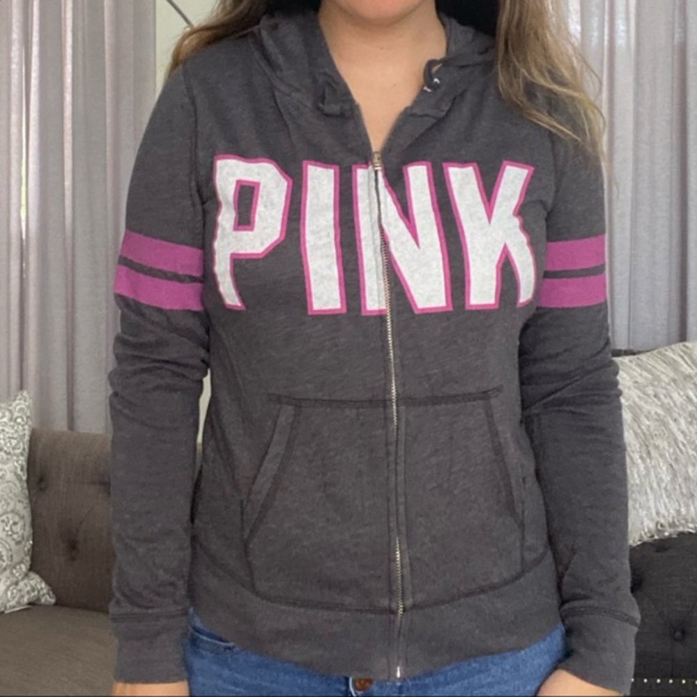 Victoria's Secret PINK EVERYDAY FLEECE RELAXED FULL-ZIP HOODIE